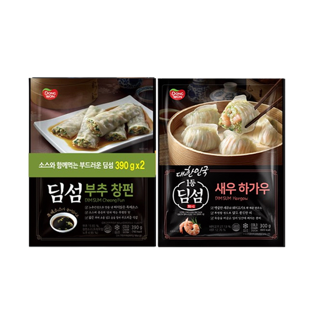 [동원] NEW 딤섬 새우하가우 300g 4봉 + 부추창펀 390g 4봉