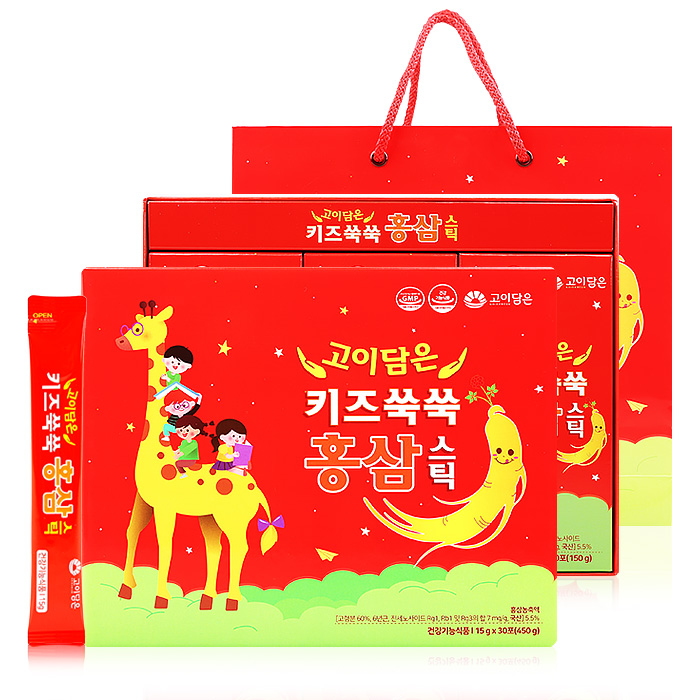 ★블프SALE★ [고이담은] 키즈 쑥쑥 홍삼스틱 (15g*30포)